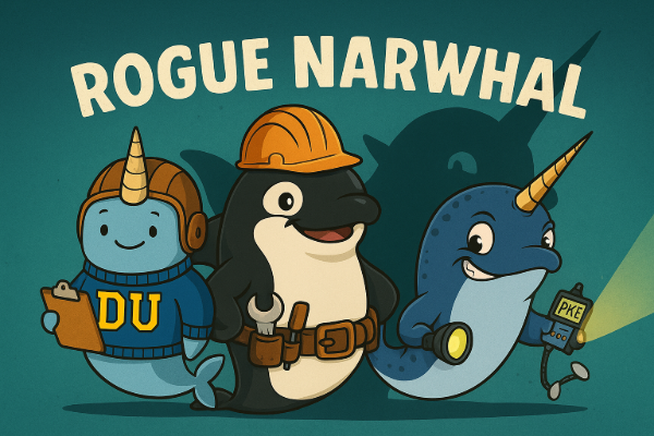 Hans, Klaus, and the SeaBeasties—mascots for Rogue Narwhal Ventures